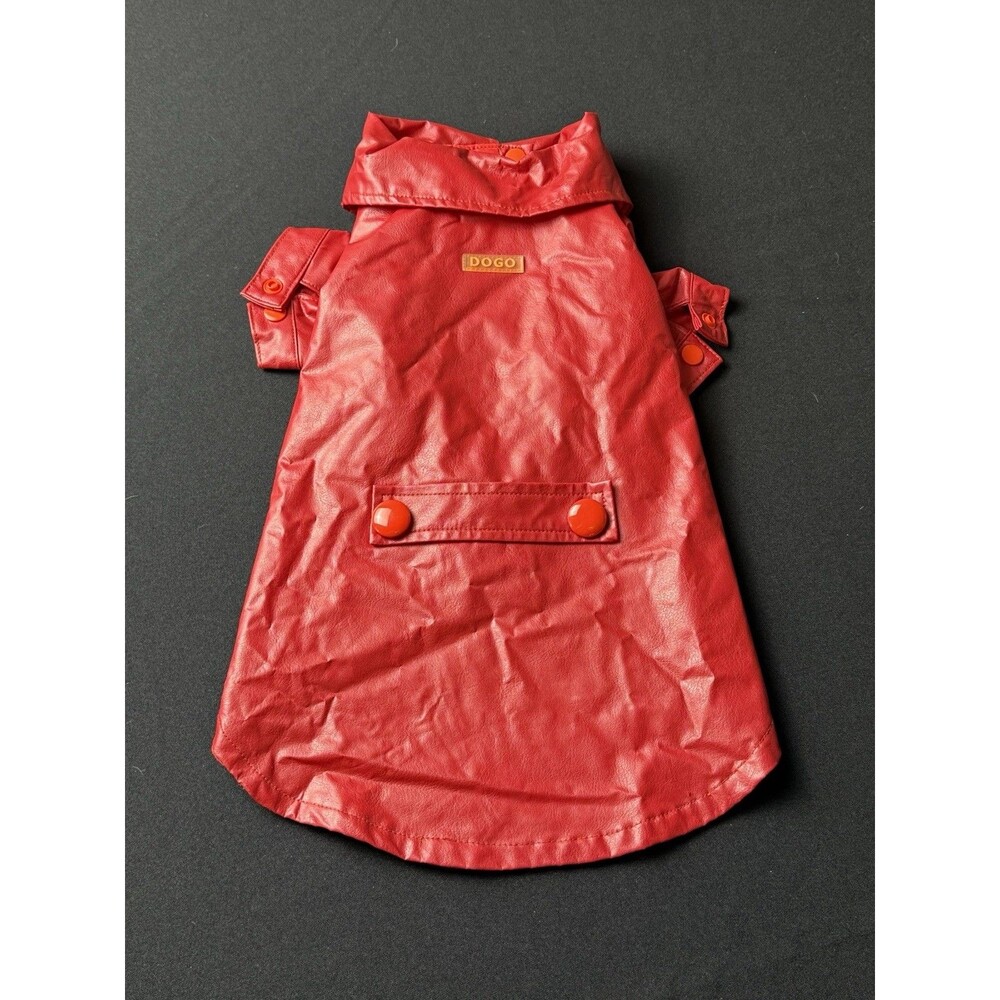 Dogo Faux Leather Dog Jacket Size Large Red Grunge Punk